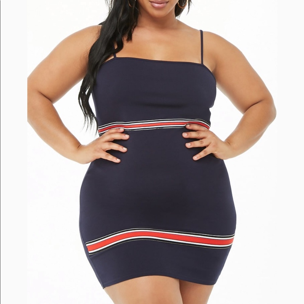 Striped-Trim Bodycon Dress